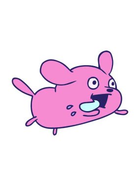 Şirin kawaii köpeğinin el yapımı çizgi filminin dönen hareketli animasyonu