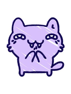 kedi tebeşiri çiziminin neon ışık efekti animasyonu