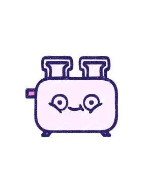 Bir tost makinesi tebeşirinin canlandırma efektini piksel haline getir