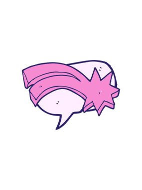 Serbest konuşma balonu karikatürü dekoratif kayan yıldızın döner hareket animasyonu