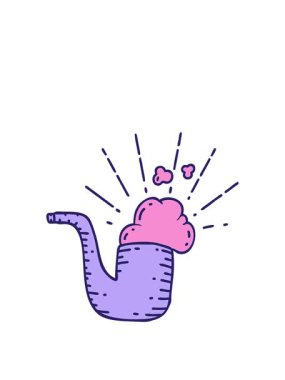 Geleneksel dövme stili sigara piposunun animasyonunu büyütüyorum.