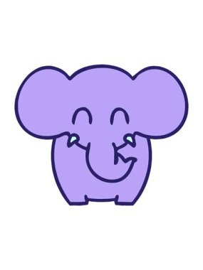 Çizgi roman tarzı garip fil animasyonunu canlandırın.