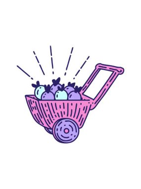 Geleneksel bir dövme tarzı elma vagonunun canlandırmasının dönen hareketi