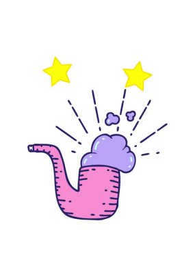 dönen yıldızlar geleneksel dövme stili sigara piposunun çizgi filminin animasyonu