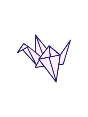 Japon katlanmış kağıt origami kuşunun gösterişli satış animasyonu