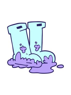 Çizgi film karikatür Wellingtons 'un animasyonunu salla ve durdur