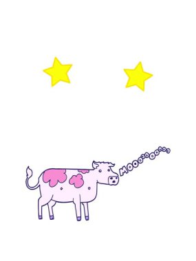 dönen yıldızlar inek tasarımının animasyonu