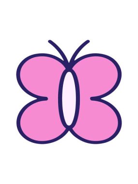 Basit ama sevimli kelebek tasarımının hareketli animasyonu