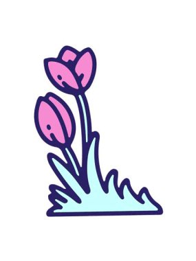 El çizimi lale çiçeğinin hareketli animasyonunu oynat