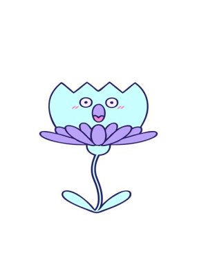 nilüfer çiçeğinin çizgi filminin hareketli animasyonu