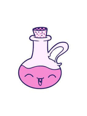 Çizgi filmin basınçlı animasyonu Mutlu zeytinyağı şişesi