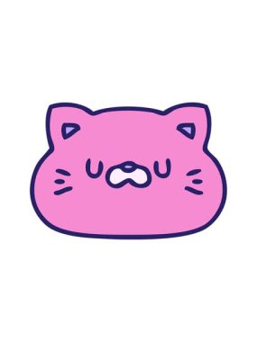 Sevimli bir kedi suratının çizgi filminin animasyonu.