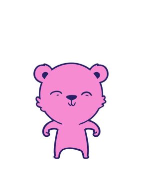 Mutlu çizgi film ayısının zıplama hareketi.