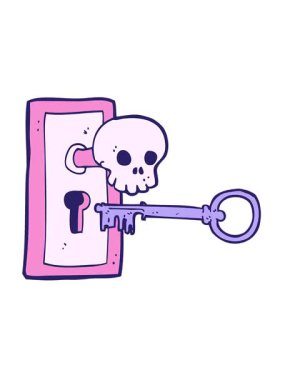 Ürkütücü çizgi film kapı tokmağının titreşimli hareketi