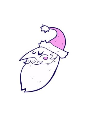 Çizgi film Noel Baba yüzünün neon ışık efekti animasyonu