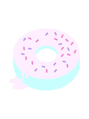 Lezzetli bir buzlu çöreğin Düz Çizimi 'nin animasyonunu aç.