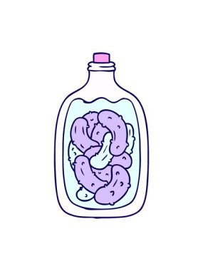 Karikatür karalama kavanozunun neon ışığı animasyonu turşu turşusu.