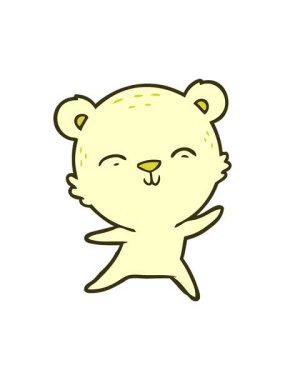 Ayı çizgi film karakterinin renk animasyonu değişiyor