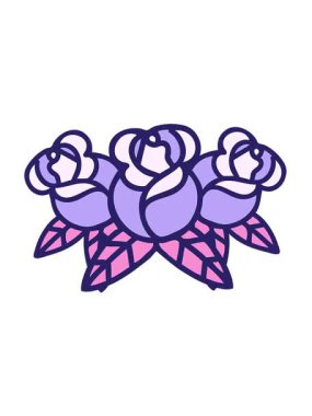 Bir buket çiçeğin eski dövme şeklindeki görüntüsünü salla