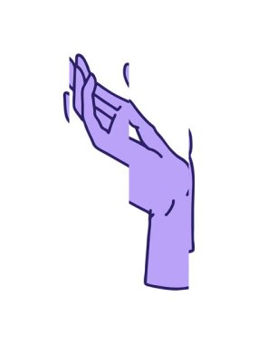 Bir el tasarımının bölünmüş hareket animasyonu