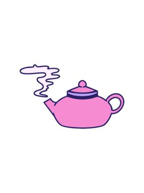 Japon çaydanlığının hareketli animasyonu. Yeni demlenmiş.