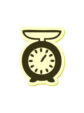 Sevimli bir karikatür tartısının renk canlandırması