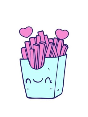 Kutudaki çizgi film kızartıcılarının dönen kalpleri.