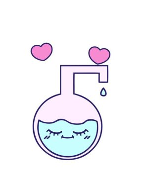 Bir bilim deneyinin canlandırmasının dönen kalpleri.