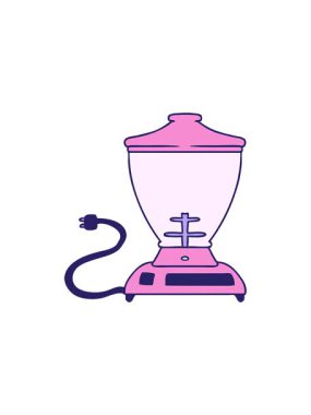 Bir yemek karıştırıcısının el çiziminin radyoaktif parlayan animasyonu