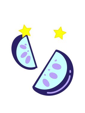 İki dilim Brezilya limon çizgi filminin dönen yıldızları.