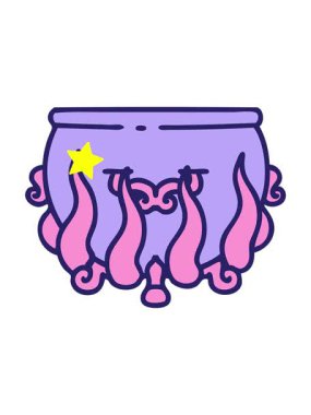 Parlayan yıldızlar, yanan bir kazanın ikonik dövme şeklindeki görüntüsünün canlandırılmasını etkiler.