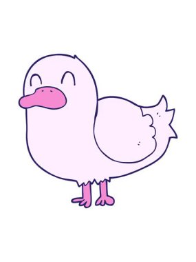 Çizgi film ördek resmi canlandırmasını renklendir