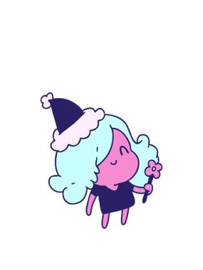 Kawaii kızının Noel karikatürünün animasyonunu genişletiyorum.