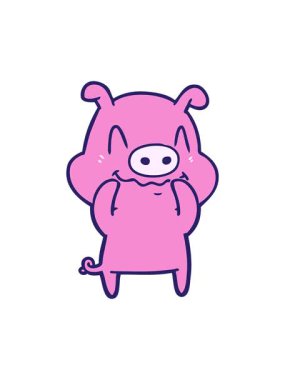 Sinirli çizgi film domuzunun basınçlı animasyonu