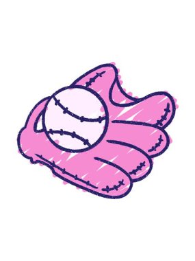 Beyzbol Mitt Tebeşir Çiziminin parlak ışık efekti canlandırması