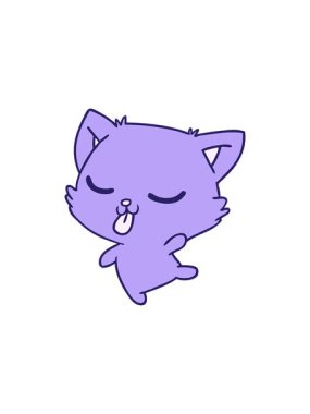 Serbest ve şirin kawaii kedi çizgi filminin bölünme etkisi