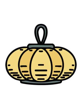 pixelize effect animation of hanging lantern traditionally crafted in japanese style