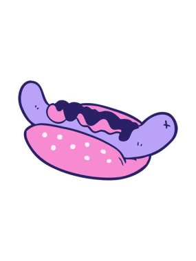 çizgi filmin hareketli animasyonları taze lezzetli sosisli sandviçler.