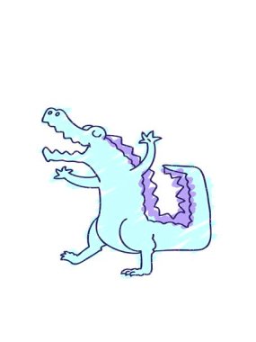 Timsah Tebeşiri Çiziminin hareketli animasyonu