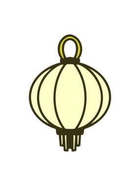 Kağıt fenerin renkli animasyonu geleneksel Japon sanatı.