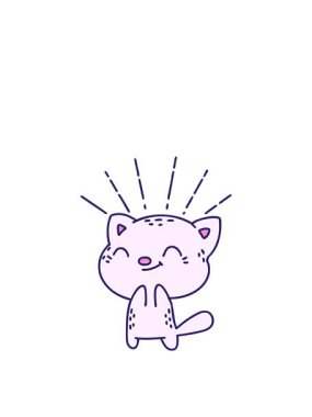 Mutlu kedi dövmesinin hareketli animasyonu