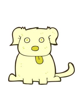 changing color animation of cartoon dog in bright colors