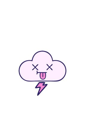 Bir gök gürültüsü bulutunun gölgeli çizgi filminin yükselişi ve yüzüşü