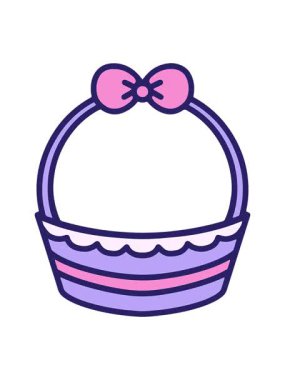 Paskalya sepetinin canlandırmasını parlak renklerle bob ve duraklat