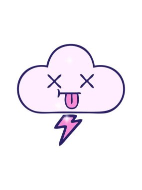 Bir gök gürültüsü bulutunun gölgeli çizgi filminin parıltı etkisi