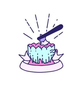 Ağaç kütüğünde dövme stili baltayla parşömen sancağının yükselişi ve yüzüşü