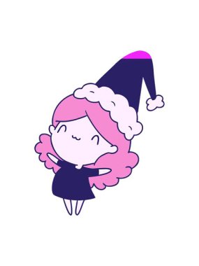 Bir Kawaii kızının Noel karikatürünün animasyonunu canlandırın.