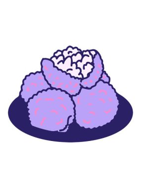 Brezilya usulü kızarmış Bolinho çizgi filminin parlak ışık efekti.