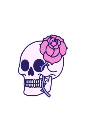 Bir kafatası ve gülün ikonik dövme tarzının animasyonunu genişletiyor