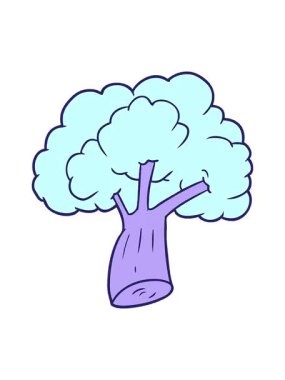 Çizgi film brokolisinin dönen hareket animasyonu